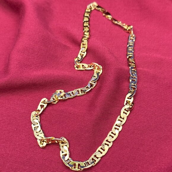 14KGP Mariner Link Chain Necklace Unisex Gold-Plated - Picture 10 of 14